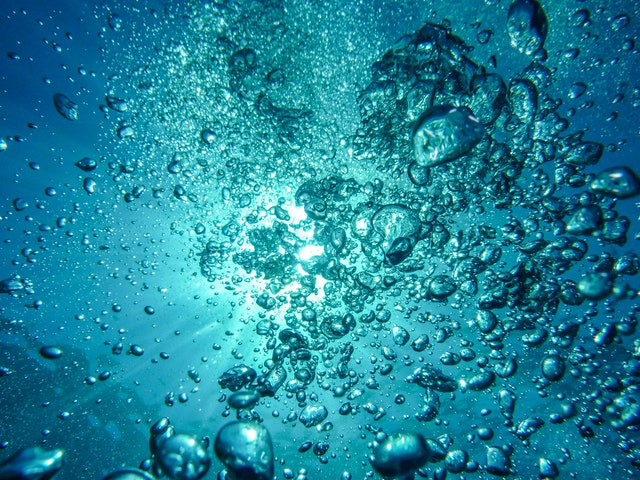 Water bubbles.